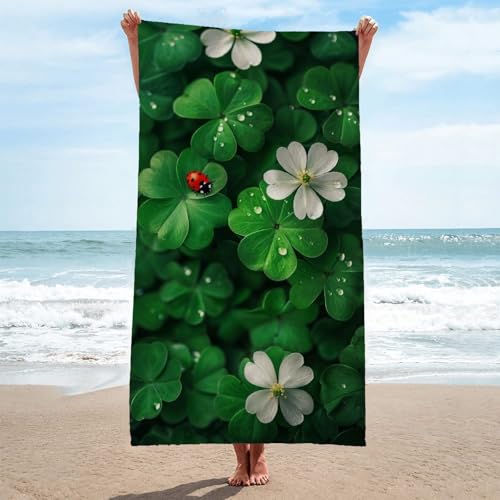 LLSZAHD Mikrofaser Handtuch 3D Vierblättriges Kleeblatt Strandtuch Groß 70x150cm Mikrofaser Strandtuch HandtüCher Schnelltrocknend-Ultra Leicht Sandfreies Strandhandtuch StrandtüCher LLSZAHD Mikrofaser Handtuch 3D Vierblättriges Kleeblatt Strandtuch Groß 70x150cm Mikrofaser Strandtuch HandtüCher Schnelltrocknend-Ultra Leicht Sandfreies Strandhandtuch StrandtüCher von LLSZAHD