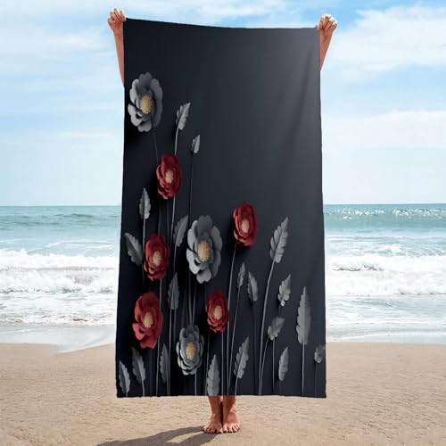 LLSZAHD Mikrofaser Strandtuch XXL Pflanzen StrandtüCher Groß 90x180cm Mikrofaser Strandtuch HandtüCher Schnelltrocknend-Ultra Leicht Sandfreies Strandhandtuch StrandtüCher von LLSZAHD