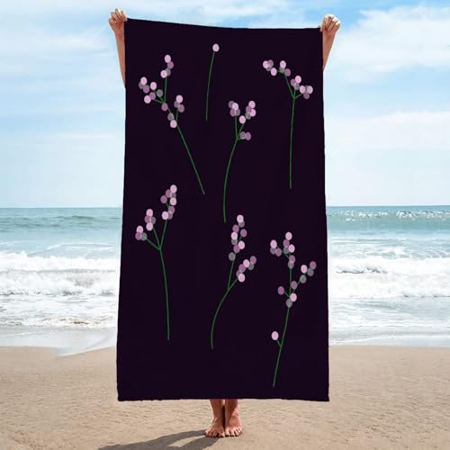 LLSZAHD Strandtuch Blumen Drucke StrandtüCher Groß 150x200 Mikrofaser Strandtuch HandtüCher Schnelltrocknend-Ultra Leicht Sandfreies Strandhandtuch StrandtüCher von LLSZAHD