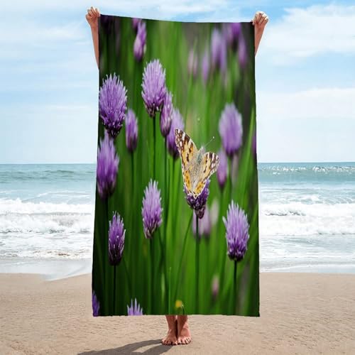 LLSZAHD Strandtuch Blumen StrandtüCher Groß 150x200 Mikrofaser Strandtuch HandtüCher Schnelltrocknend-Ultra Leicht Sandfreies Strandhandtuch StrandtüCher von LLSZAHD