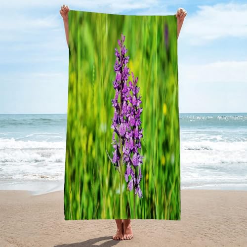 LLSZAHD Strandtuch Blumen StrandtüCher Groß 150x200 Mikrofaser Strandtuch HandtüCher Schnelltrocknend-Ultra Leicht Sandfreies Strandhandtuch StrandtüCher von LLSZAHD