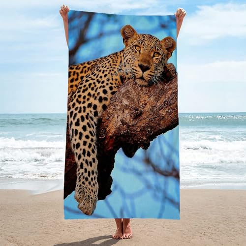Mikrofaser Handtuch 3D Leopard Strandtuch Groß 70x150cm Mikrofaser Strandtuch HandtüCher Schnelltrocknend-Ultra Leicht Sandfreies Strandhandtuch StrandtüCher Mikrofaser Handtuch 3D Leopard Strandtuch Groß 70x150cm Mikrofaser Strandtuch HandtüCher Schnelltrocknend-Ultra Leicht Sandfreies Strandhandtuch StrandtüCher von LLSZAHD