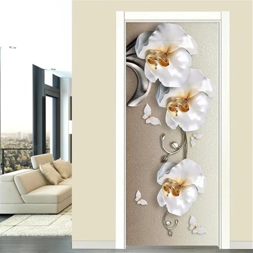 Selbstklebender Türaufkleber 86x200 cm – 3D Türtapete Blumen Modern – Seide Türposter für Wohnzimmer Schlafzimmer Kinderzimmer Tür Dekoration Selbstklebender Türaufkleber 86x200 cm – 3D Türtapete Blumen Modern – Seide Türposter für Wohnzimmer Schlafzimmer Kinderzimmer Tür Dekoration von LLSZAHD