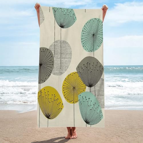 Strandtuch Groß 100x200 Löwenzahn StrandtüCher Groß Mikrofaser Strandtuch HandtüCher Schnelltrocknend-Ultra Leicht Sandfreies Strandhandtuch StrandtüCher von LLSZAHD
