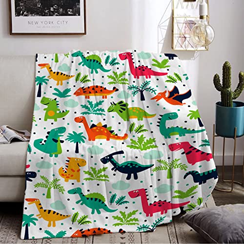 Kuscheldecke Dinosaurier Kinder,Weiche & Warme Flauschige Plüsch Dino Muster Decke,Kinder kuscheldecke,Bett Sofa Dinosaurier Flanell Fleecedecke TV Decken für Kinder (Dino 01, 130 x 150 cm) von LLTTEER