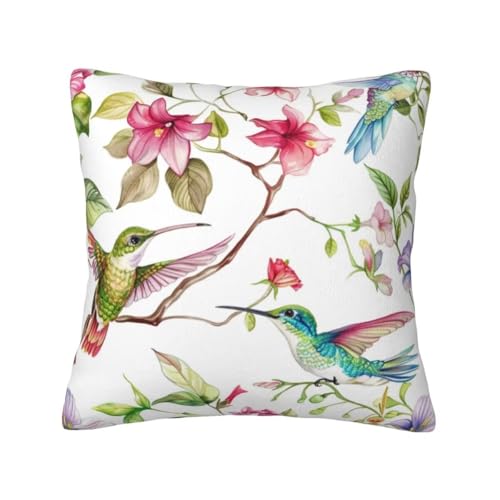 2er Set Kissenbezug 30x30 cm Samt Sofakissen Kissenbezüge Vogel Couchkissen Dekokissen Sofa Kissen Blüte Weich Zierkissen mit Verstecktem Reißverschluss für Schlafzimmer Wohnzimmer Garten Deko -TR2 von LLWYH