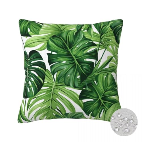 2er Set Kissenbezug 40x40 cm Outdoor Kissenhülle Wasserdichte Sofakissen Blatt Gedruckte dekokissen Grün Couch Kissen Outdoorkissen für Sofa Balkon Terrasse Patio Garten Bauernhause Dekorativ -FS478 von LLWYH