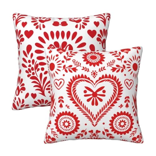 2er Set Kissenbezug 50x50 cm Leinen Dekokissen Kissenbezüge Rot Blume Outdoor Kissen Sofakissen Zierkissen Kissenhülle Couch Kissen Deko für Sofa Balkon Terrasse Patio Garten Bauernhaus -LY54 2er Set Kissenbezug 50x50 cm Leinen Dekokissen Kissenbezüge Rot Blume Outdoor Kissen Sofakissen Zierkissen Kissenhülle Couch Kissen Deko für Sofa Balkon Terrasse Patio Garten Bauernhaus -LY54 von LLWYH