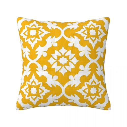 Kissenbezug 70x70 cm 2er Set Outdoor Kissen Gelb Sofakissen Leinen Kissenbezüge Dekokissen Boho Zierkissen & -hüllen Deko Kissen Quadratisch Pillow Cover für Sofa Schlafzimmer Zuhause Gifts -LY229 von LLWYH