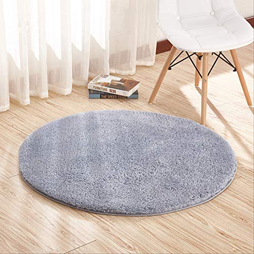 LLWYH Badteppich Badematte Badezimmerteppich Badvorleger Berber Fleece Weiches Und Bequemes Rundes Kissen Computerstuhlkissen Schlafzimmer Wohnzimmer Nachtteppich 100 cm Durchmesser Blau Grau von LLWYH