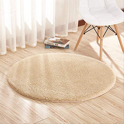 LLWYH Badteppich Badematte Badezimmerteppich Badvorleger Berber Fleece Weiches Und Bequemes Rundes Kissen Computerstuhlkissen Schlafzimmer Wohnzimmer Nachtteppich 80 cm Im Durchmesser Kamel von LLWYH