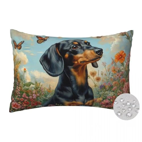 LLWYH Outdoor Kissen 50x80 cm 2er Set Kissenbezug Hund Wasserfest Outdoor Kissenbezüge Blume Schmetterling Dekokissen Zierkissen mit Verstecktem Reißverschluss Sofakissen für Garten Patio Deko -FS537 LLWYH Outdoor Kissen 50x80 cm 2er Set Kissenbezug Hund Wasserfest Outdoor Kissenbezüge Blume Schmetterling Dekokissen Zierkissen mit Verstecktem Reißverschluss Sofakissen für Garten Patio Deko -FS537 von LLWYH