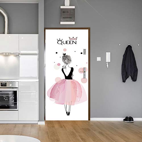 LLWYH Türtapete 3D Princess Zurück PVC Selbstklebend Fototapete Türfolie Poster Tapete 77Cm X 200Cm von LLWYH