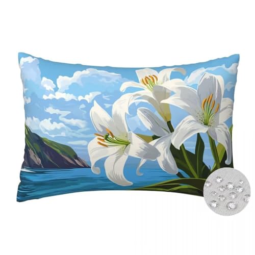 Outdoor Kissen 50x70 cm 2er Set Kissenbezug Blauer Himmel Wasserfest Outdoor Kissenbezüge Lilien Dekokissen Zierkissen mit Verstecktem Reißverschluss Sofakissen für Garten Patio Deko -FS539 Outdoor Kissen 50x70 cm 2er Set Kissenbezug Blauer Himmel Wasserfest Outdoor Kissenbezüge Lilien Dekokissen Zierkissen mit Verstecktem Reißverschluss Sofakissen für Garten Patio Deko -FS539 von LLWYH