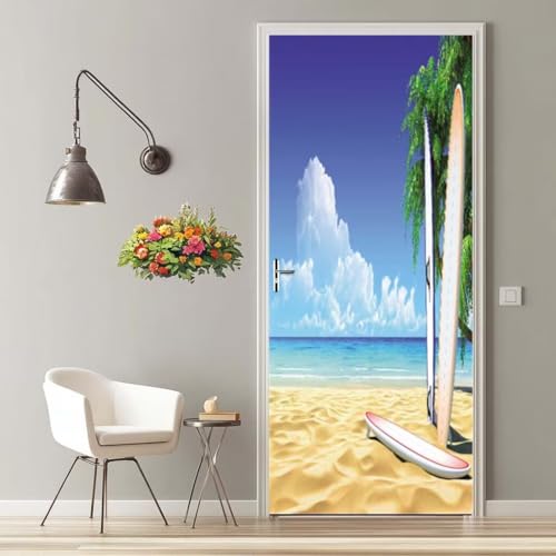 Türfolie Selbstklebend 3D Türaufkleber Strand Surfbrett Türtapete Selbstklebend Türposter 90X200 cm Türverkleidung Türtattoo Poster Abnehmbar Fototapete für Wohnzimmer Schlafzimmer Küche Bad -MT2056 Türfolie Selbstklebend 3D Türaufkleber Strand Surfbrett Türtapete Selbstklebend Türposter 90X200 cm Türverkleidung Türtattoo Poster Abnehmbar Fototapete für Wohnzimmer Schlafzimmer Küche Bad -MT2056 von LLWYH