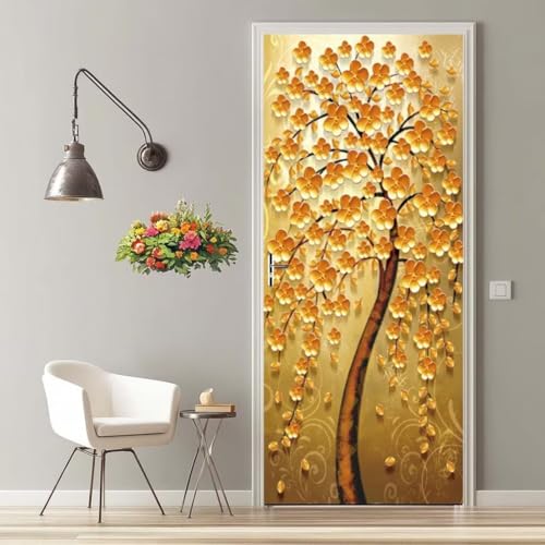 Türtapete Selbstklebend 90X200 cm Türaufkleber 3D Türfolie Selbstklebend Baum Blume Klebefolie Tür Türposter Tür Folie PVC Wasserfest Wandbild für Schlafzimmer Wohnzimmer Tür Dekoration Tapete -MT277 Türtapete Selbstklebend 90X200 cm Türaufkleber 3D Türfolie Selbstklebend Baum Blume Klebefolie Tür Türposter Tür Folie PVC Wasserfest Wandbild für Schlafzimmer Wohnzimmer Tür Dekoration Tapete -MT277 von LLWYH