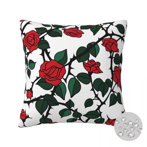 Wasserdichte Kissenbezug 40x40 cm 2 Stück Outdoor Kissen Rose kissenbezüge Sofa Kissen Deko Blume Outdoorkissen Zierkissen mit Verstecktem Reißverschluss für Wohnzimmer Balkon Patio Garten -FS117 Wasserdichte Kissenbezug 40x40 cm 2 Stück Outdoor Kissen Rose kissenbezüge Sofa Kissen Deko Blume Outdoorkissen Zierkissen mit Verstecktem Reißverschluss für Wohnzimmer Balkon Patio Garten -FS117 von LLWYH