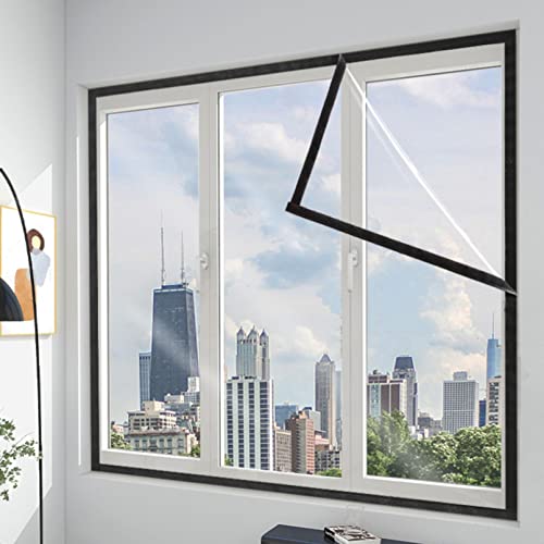 Isolierfolie für Fenster,Wärmeschutzvorhang für Türen Winter Kälteschutz Winddicht Panel-Isolierung Thermovorhang Transparent selbsthaftend Verdunkelungsfolie (WxH:100x120cm/39x47in) von LLXNQ026