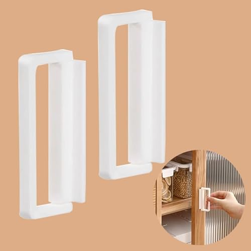 LLXNQ026 2 Stück Balkontürgriff Selbstklebende Türgriffe Weiß Schrankgriffe Kunststoff Möbelgriff,Schubladengriff,für Fenster Glastüren Schubladen Nachttische Toilettendeckel von LLXNQ026