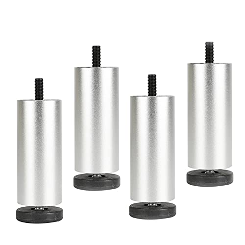 LLXNQ026 4 Pcs MöBelbeine Metall Tischbeine Verstellbare Aluminium-Sofabeine Schrankfüsse Ersetzen MöBelfüße,Für Couchtisch, Waschmaschine,Bett, Nachttisch,Silber (30cm/11.8in) von LLXNQ026