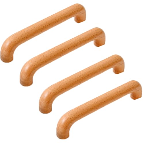 LLXNQ026 4 Stück Möbelgriffe Holz,Holz Massiv Türgriff,Schränke Hardware Griff Türgriff Schubladengriff,Für Möbel Küchen Kommode Schubladen Schrank Mit Schrauben,Dekoration von LLXNQ026