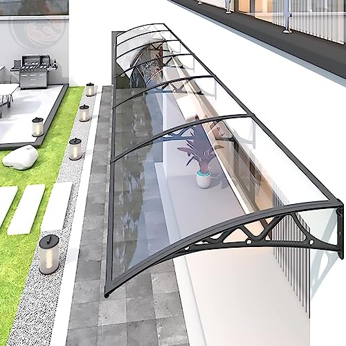 Überdachung Haustürvordach Türdach für draußen Transparent Polycarbonat Pultvordach,UV-Strahlen Vordach für Haustür, Vordach Gewölbt,Für draußen Sonnenschutz Regenschutz (80x120cm/31x47in) von LLXNQ026