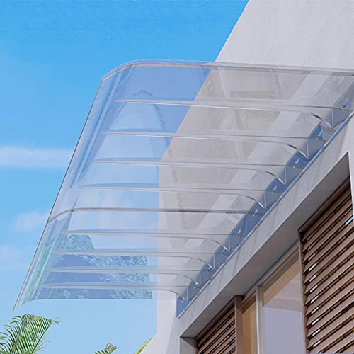 Vordach für Haustür Transparent Polycarbonat Pultvordach Pultbogenvordach Überdachung Haustürvordach,Hauseingang UV-Beständiger Vordach,Türdach für Draußen (40x200cm/15.7x79in) von LLXNQ026