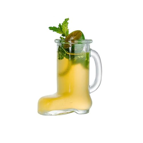 LLXTJJY Elegante Glasbecher Creative Boots Glass Wine Shot Cocktail Mug Drink Cup with Handle Trinkgläser aus Glas(With Handle) von LLXTJJY