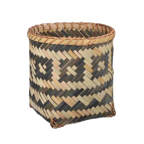 LLXTJJY Mülleimer 20 cm Bambus-Webkorb, gewebter Mülleimer, Altpapierhalter, Kleinigkeiten-Organizer, umweltfreundlicher Faserbehälter im Retro-Stil Müllkanne Abfallkorb LLXTJJY Mülleimer 20 cm Bambus-Webkorb, gewebter Mülleimer, Altpapierhalter, Kleinigkeiten-Organizer, umweltfreundlicher Faserbehälter im Retro-Stil Müllkanne Abfallkorb von LLXTJJY
