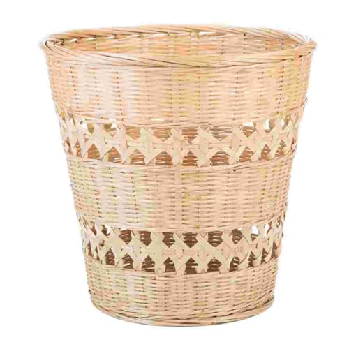 LLXTJJY Mülleimer Handgewebter Bambus-Mülleimer, gewebter Müllkorb im Retro-Stil, Aufbewahrungsbehälter for Zuhause, Abfalleimer, Haushalt Müllkanne Abfallkorb von LLXTJJY