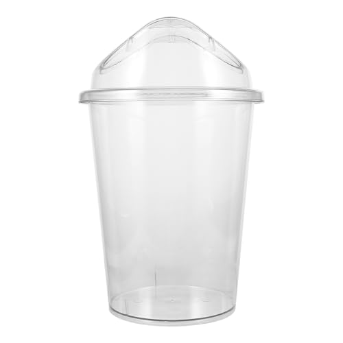 LLXTJJY Mülleimer Runder transparenter Mülleimer mit großem Fassungsvermögen und Schwingdeckel for Zuhause, Büro, Küche, Badezimmer, Papierkorb aus Kunststoff Müllkanne Abfallkorb von LLXTJJY