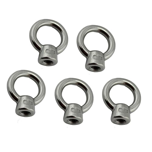 LLXTJJY Standard-Ösenmutter 5 Stück Ringmuttern M6 M8 M10 M12 Edelstahl 304 hochglanzpoliert Ringmutter Edelstahl von LLXTJJY