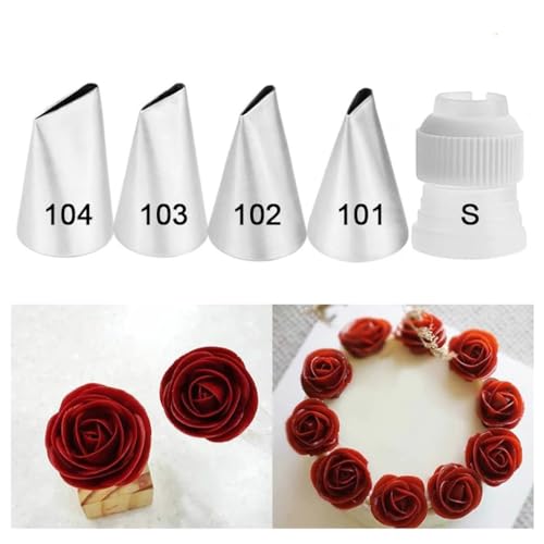 Spritztüllen-Set 5-teiliger Spritztüllenkonverter for Erstellen einer Rosenblütenform, for Dekorieren von Zuckergussspitzen, Back- und Gebäckwerkzeugen, Backformen Spritztüllen Spritztüllen-Set 5-teiliger Spritztüllenkonverter for Erstellen einer Rosenblütenform, for Dekorieren von Zuckergussspitzen, Back- und Gebäckwerkzeugen, Backformen Spritztüllen von LLXTJJY