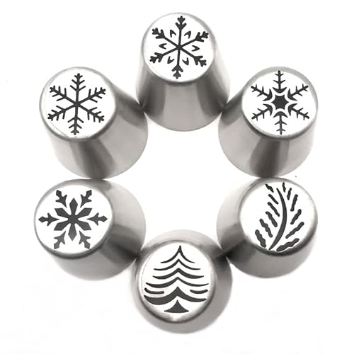 Spritztüllen-Set 6 stücke Zuckerguss-friedliche Spitzen Weihnachtsbaum Schneeflocke Russische Blatt Düse Backformen Cupcake Kuchen Dekorieren Gebäck Backen Werkzeuge Spritztüllen Spritztüllen-Set 6 stücke Zuckerguss-friedliche Spitzen Weihnachtsbaum Schneeflocke Russische Blatt Düse Backformen Cupcake Kuchen Dekorieren Gebäck Backen Werkzeuge Spritztüllen von LLXTJJY