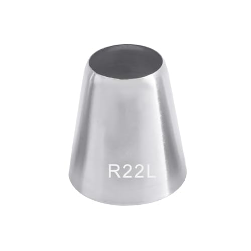 Spritztüllen-Set Große Größe Runde Rohrleitungen Düse Kuchen Creme Gebäck Werkzeuge Edelstahl Vereisung Tipps for Cupcake Dekorieren Spritztüllen(R22L) von LLXTJJY