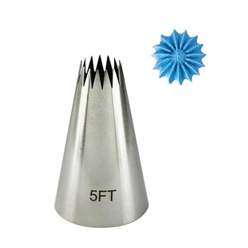 Spritztüllen-Set Large Size Open Star Tips Icing Piping Nozzles Cookie Cake Decorating Pastry Tip Sets Fondant Cake Tools Spritztüllen(5FT) von LLXTJJY