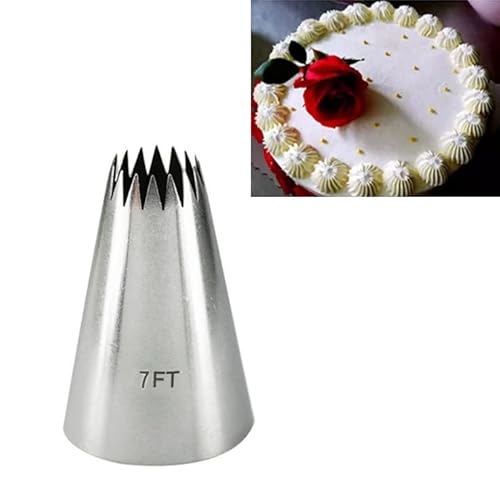 Spritztüllen-Set Large Size Open Star Tips Icing Piping Nozzles Cookie Cake Decorating Pastry Tip Sets Fondant Cake Tools Spritztüllen(7FT) von LLXTJJY