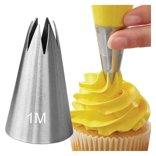 Spritztüllen-Set Offene Stern-Gebäckspitzen for Kuchen, Süßwaren, 6 Zähne, 1M, Creme-Gebäckdüsen, Reposteria, Fondant-Dekorationsspitzen, Backwerkzeuge Spritztüllen von LLXTJJY