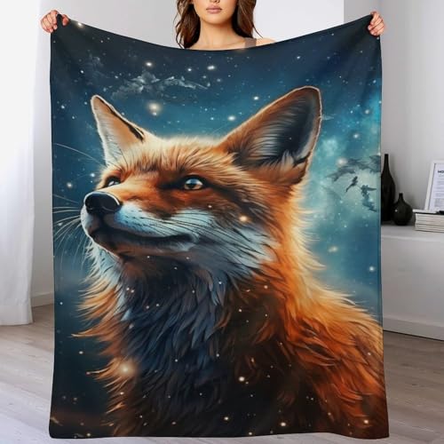Fuchs Flannel Fleece Wohndecken Kuscheldecken, Superweiche, Flauschige, Warme Mikrofaser Decke Für Schlafcouch,150×200cm von LLXXHH