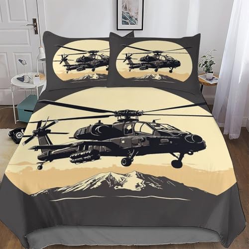 LLXXHH Helikopter Bettwäsche-Set 2teilig Mit Bettbezug Und Kissenbezug, Für Jungen Mädchen Mikrofaser Bettbezüge Bettgarnitur Single(135x200cm) von LLXXHH