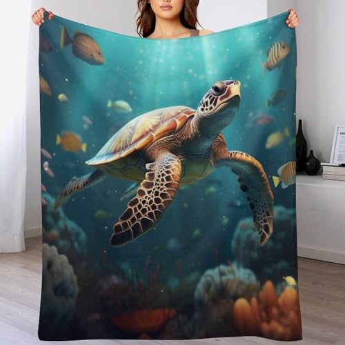 Meeresschildkröten Decke Weich Und Warme Fleecedecke Für Bett Couch, Flannel Decken Als Sofadecke Wohndecke Oder Tagesdecke, 180×200cm Meeresschildkröten Decke Weich Und Warme Fleecedecke Für Bett Couch, Flannel Decken Als Sofadecke Wohndecke Oder Tagesdecke, 180×200cm von LLXXHH