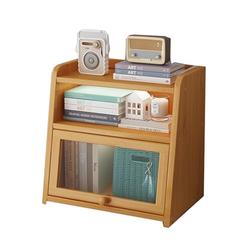 LLXYYD Bambus-Arbeitsplatte mit Regal und Aufbewahrungsschrank, freistehender Küchenschrank, für Wohnzimmer und Esszimmer(40x28x40cm) von LLXYYD