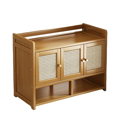LLXYYD Bambus-Aufbewahrungsschrank, Rattan-Sideboard, kleines Esszimmer-Buffet, für Küche, Wohnzimmer, Essbereich und Badezimmer von LLXYYD