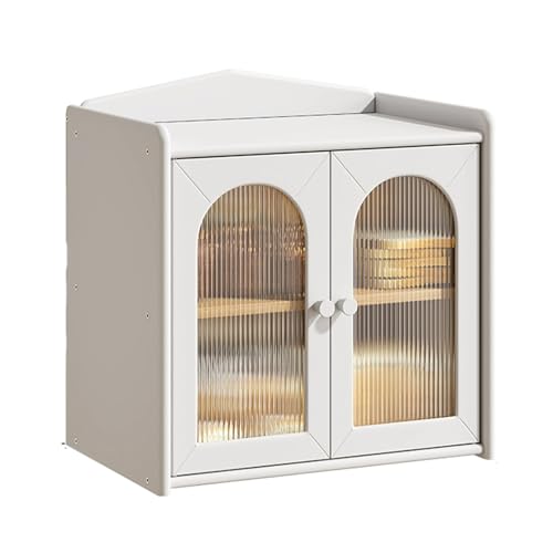 LLXYYD Eck-Brotkasten für die Küchenarbeitsplatte, mit zusätzlichem Stauraum Oben, Vintage-Oberflächenorganizer im Landhausstil mit Acrylfenster(Style A) von LLXYYD