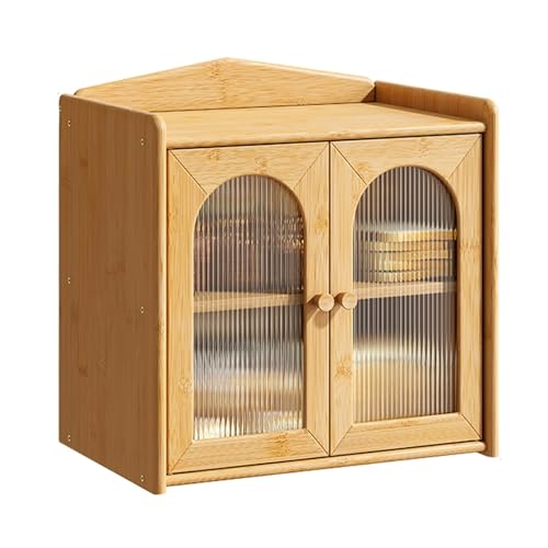 LLXYYD Eck-Brotkasten für die Küchenarbeitsplatte, mit zusätzlichem Stauraum Oben, Vintage-Oberflächenorganizer im Landhausstil mit Acrylfenster(Style C) von LLXYYD