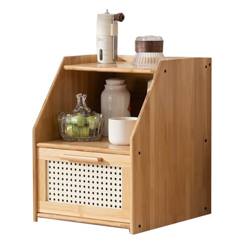 LLXYYD Holz-Arbeitsplatten-Aufbewahrungsschrank mit Korbschubladen, Küchenschrank, geeignet für die Aufbewahrung von Kaffee, Snacks und Tassen(Style A,30x34x40cm) von LLXYYD