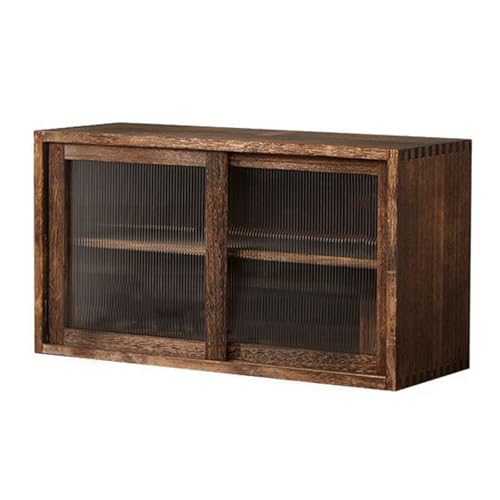 LLXYYD Kleiner Küchenschrank Aus Holz Mit 2 Glastüren, Vitrine Für Teegeschirr, für Flaschen, Geschirr, Schüsseln, Konsolen-Esszimmerschrank(52x19.6x28.5cm) von LLXYYD