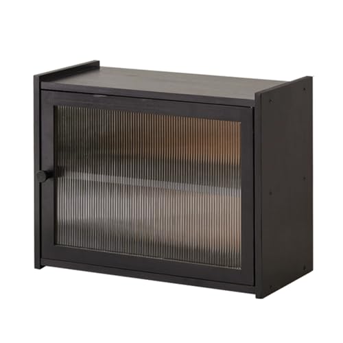 LLXYYD Kleiner Küchenschrank mit 2 Glastüren, Bambus-Arbeitsplatte, Regal, Aufbewahrungsschrank, für Flaschen, Geschirr, Schüsseln(Style B) von LLXYYD