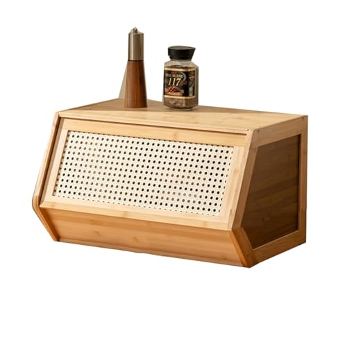 LLXYYD Küchenvorratsschrank mit Flechtwerk-Tür, Sideboards mit Holz-Arbeitsplatte, stapelbarer Aufbewahrungsschrank, für Esszimmer, Wohnzimmer, Badezimmer(Style B,Length 35) von LLXYYD