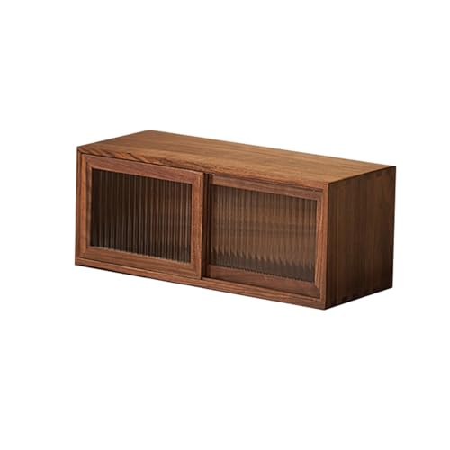 LLXYYD Schiebetürenschrank Aus Glas, Holzschränke Für Die Arbeitsplatte, Teeservice-Vitrine, Für Wohnzimmer, Schlafzimmer Und Büro(52x19.5x20cm) von LLXYYD